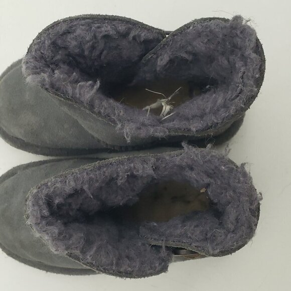 Bearpaw Rosaline Toddler Girls' Gray Suede Leather Warm Winter Boots Size 8 - Picture 10 of 13